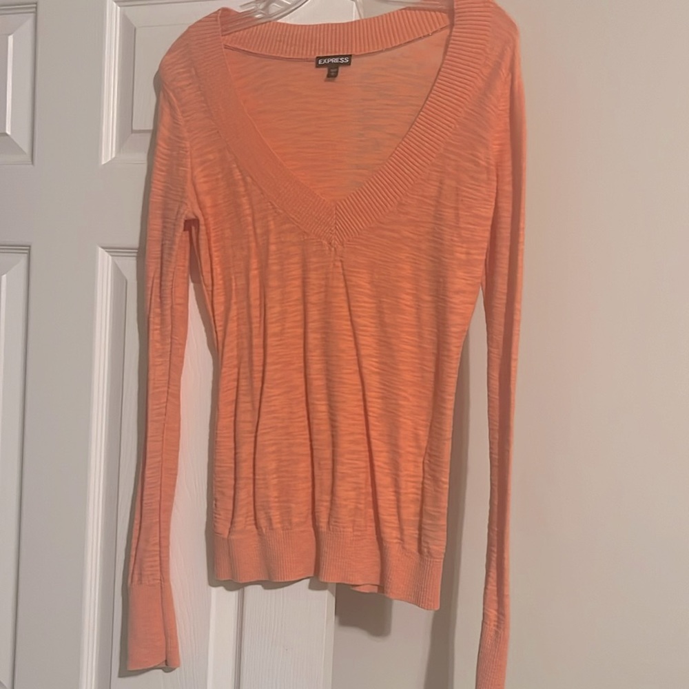Coral V neck express sweater